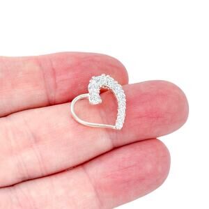 Vintage Sterling Silver 925 | Cubic Zirconia Heart Romantic Gift Pendant